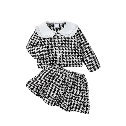 Koreanisches kariertes Baby-Mädchen-Set, 6M-3Y