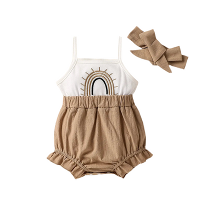 Stylischer Baby Mädchen Sommer Jumpsuit mit Regenbogen