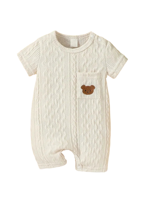 Unisex Baby-Overall mit kurzen Ärmeln und Tasche