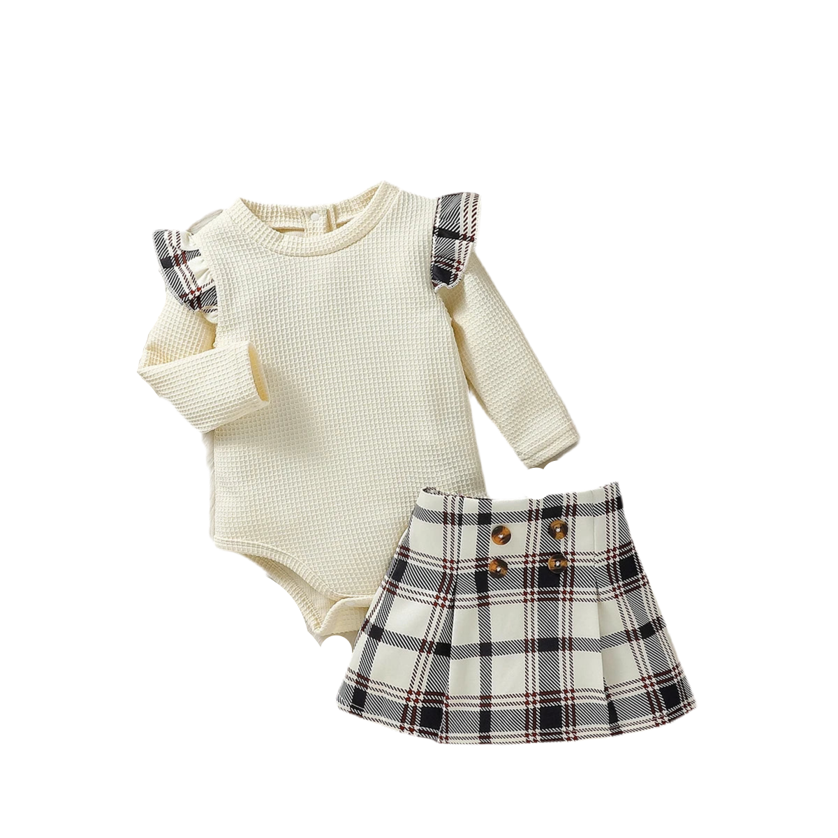 3-delige Baby Outfit met Ruitprint