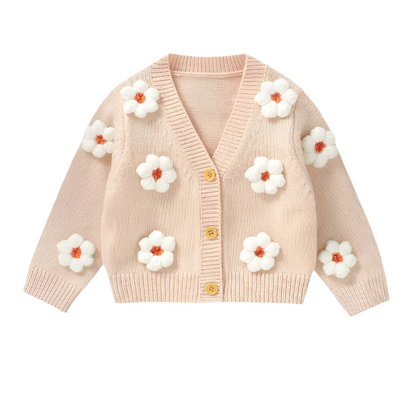 TRICOT VEST MET GEBORDUURDE BLOEMEN